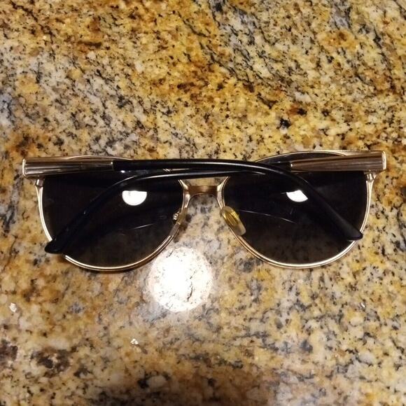 Versace Cat Eye Black Gold Polarized 2168 1377-T3 57-16-140 3P Sunglasses - Picture 13 of 13
